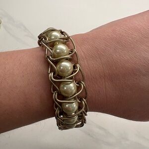 J. Crew Gold Pearl Bracelet